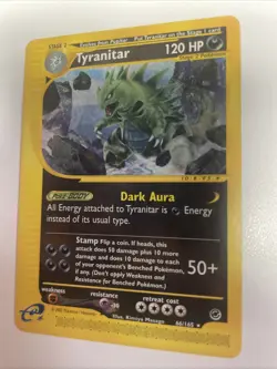 Pokemon TCG Expedition Tyranitar Card 66/165 Non-Holo LP Lightly Played Rare Vtg - Image 2