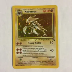 Kabutops 9/62 Fossil Holo Rare Card LP Pokemon TCG - Image 1