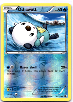 Pokemon TCG Oshawott 37/113 Legendary Treasures Reverse Holo Rare Near Mint - Image 1