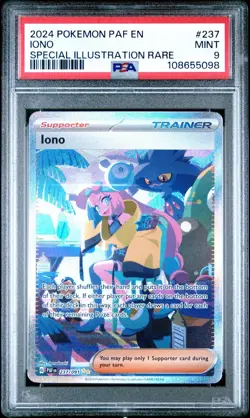 2024 POKEMON PAF EN PALDEAN FATES 237/091 IONO SPECIAL ILLUSTRATION RARE PSA 9 - Image 1