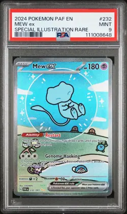 2024 POKEMON PAF EN-PALDEAN FATES SPECIAL ILLUSTRATION RARE #232 MEW EX PSA 9 - Image 1