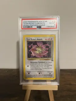 2000 Pokemon TCG Pokemon League Black Star Promo 18 Team Rockets Meowth PSA6 (B) - Image 1