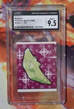 1998 Pokemon Merlin Series 1 #156 Metapod CGC 9.5 MINT+ - Image 1
