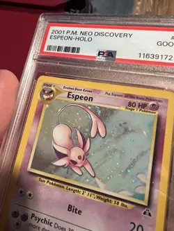 PSA 2 *TAIL SWIRL 2001 Neo Discovery Espeon 1/75 Holo Foil Pokemon WOTC - Image 3