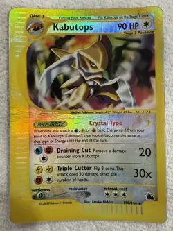 Kabutops 90 HP Pokemon Card 2003 Aquapolis Holofoil 150/144 PSA 1 Potential - Image 3