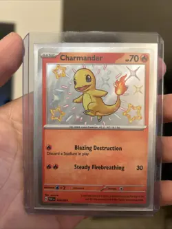 Pokemon TCG Paldean Fates Charmander Holo Card 109/091 Shiny Rare Baby Shiny - Image 1