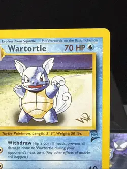 Pokemon Card Wartortle 63/130 Base Set 2 Wizards Promo Gold W Stamp WOTC LP - Image 2