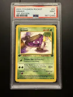 Two PSA 9 First Edition Grimer Pokemon Card - Image 1