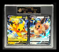 2024 Pokemon TCG Cards CHN. Eevee V & Pikachu V RR RPA 10 (same as PSA 10) 2C - Image 1