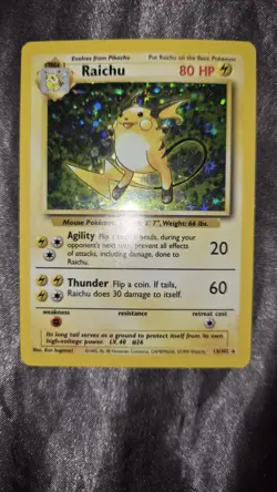 #2 Raichu 14/102 Base Set 1999 Holo Rare WOTC Pokemon Card TCG LP - Image 1