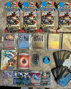 Pokemon Mega Evolution Lot- 4 Boosters, 100+ Mega Singles, Mini Binder & More! - Image 1