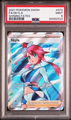 Pokemon TCG Skyla (Full Art) 072/072 Shining Fates Holo PSA 9 Mint - Image 1