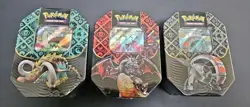 POKEMON TCG PALDEAN FATES TINS Set Of 3 CHARIZARD EX SHINY - Image 1