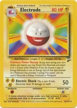 Heavily Played, English Pokemon Regular Electrode - 25/130 - Rare - Unlimited Ed - Image 1