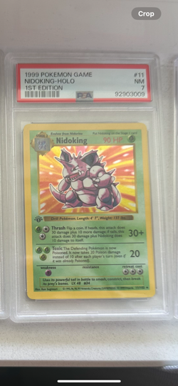 PSA 7 MINT French Nidoking Base 1st Edition Holo Rare 1999 Pokemon 11/102 - Image 1