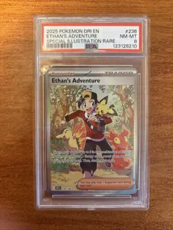 2025 POKEMON DESTINED RIVALS ETHANS ADVENTURE - SIR - #236/182 - PSA 8 - Image 1