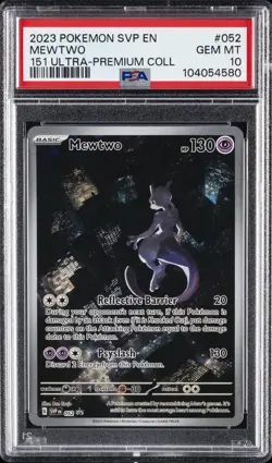 2023 POKEMON SVP EN-SV BLACK STAR PROMO 151 ULTRA-PREM COLL #052 MEWTWO PSA 10 - Image 1