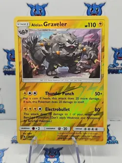Alolan Graveler 41/145 Reverse Holo Guardians Rising Pokemon NM - Image 1