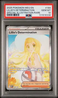 2025 POKEMON MEG EN-MEGA EVOLUTION #184 LILLIE'S DETERMINATION PSA 10 - Image 1