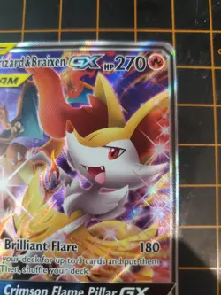 Charizard & Braixen GX SM230 Black Star Ultra Rare Pokemon TCG NM With Hard Case - Image 3
