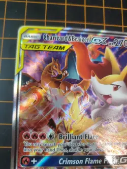 Charizard & Braixen GX SM230 Black Star Ultra Rare Pokemon TCG NM With Hard Case - Image 4