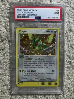 Flygon PSA 9 Pokemon 2003 EX Dragon 15/97 Cosmos Holo Partial Swirl Low POP 192 - Image 1