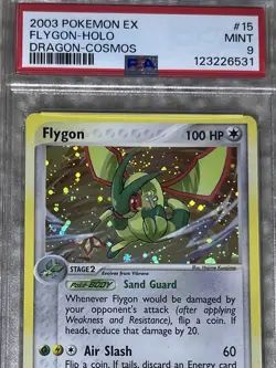 Flygon PSA 9 Pokemon 2003 EX Dragon 15/97 Cosmos Holo Partial Swirl Low POP 192 - Image 2