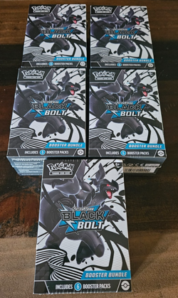 Pokemon TCG Scarlet vs Violet Black Bolt Booster Bundle Sealed LOT OF 5 - Image 1