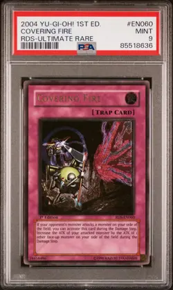 Yugioh PSA 9 Covering Fire RDS-EN060 1st Edition Ultimate Rare - Image 1