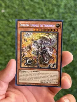 Yugioh Dogmatika Fleurdelis, the Thunderbolt DOOD-EN026 Secret Rare 1st Ed NM - Image 1