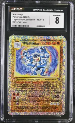 CGC 8 Machamp 2002 Legendary Collection 15/110 Reverse Holo Pokemon Card - Image 1
