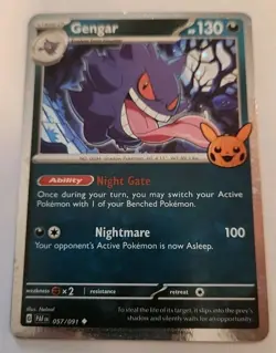 2024 Pokemon Gengar Trick or Trade Cosmos Holo #057/091 Near MINT Halloween Card - Image 1