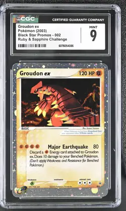 CGC 9 MINT Groudon ex 2003 Black Star Promos 002 Holo Pokemon Card - Image 1