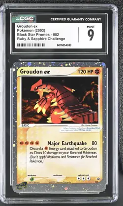 CGC 9 MINT Groudon ex 2003 Black Star Promos 002 Holo Pokemon Card - Image 1