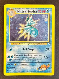 Misty's Seadra 9/132 2000 Gym Heroes Pokemon Card Vintage Holo Rare - Mp - Image 1