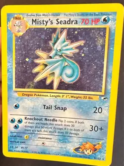 Misty's Seadra 9/132 2000 Gym Heroes Pokemon Card Vintage Holo Rare - Mp - Image 2