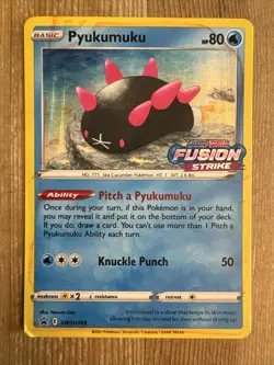 Pyukumuku - SWSH169 - PreRelease Pokemon Promo Sword & Shield Rare Holo Card DMG - Image 1