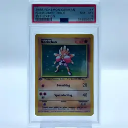 Pokemon TCG Karte - Nockchan 1. Edition 7/102 Base Set Deutsch 1999 PSA 8 - Image 1