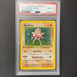 Pokemon TCG Karte - Nockchan 1. Edition 7/102 Base Set Deutsch 1999 PSA 8 - Image 3