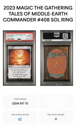 PSA GEM MT 10 SET OF MTG LOTR SOL RINGS. MAGIC THE GATHERING, LORD OF THE RING - Image 3