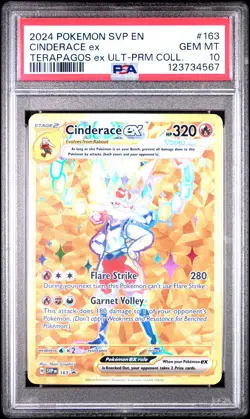 2024 POKEMON SVP EN-SV BLACK STAR PROMO #163 CINDERACE EX PSA 10 - Image 1