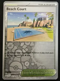 Beach Court 167/198 Scarlet & Violet Base Reverse Holo Stadium Pokemon 2023 NM - Image 1