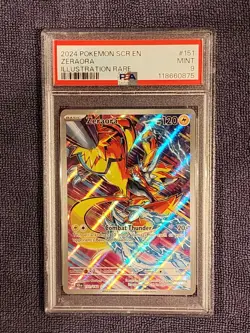 2024 Pokemon - Zeraora #151/142 SCR EN Illustration Rare PSA 9 - Image 1