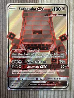 Stakataka GX FULL ART ULTRA RARE 159/168 SM Celestial Storm Pokemon HOLO NM - Image 1