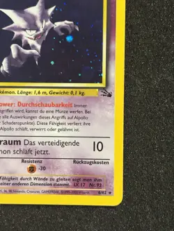 Haunter Holo German Pokemon Fossil 6/62 1999 Alpollo NM+ WOW!! - Image 5