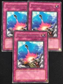YUGIOH COMPULSORY EVACUATION DEVICE IOC-103 1ST RARE X3 (MP) - Image 1