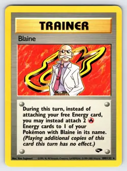 Blaine 100/132 2000 Gym Challenge Pokemon Card TCG Vintage WOTC Rare - Mp - Image 1