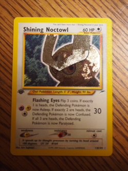 Pokemon 1st Edition Neo Destiny Shining Noctowl rare holo card, PSA 8 - Image 4