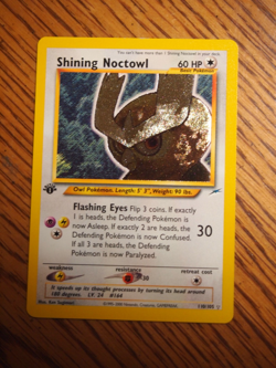 Pokemon 1st Edition Neo Destiny Shining Noctowl rare holo card, PSA 8 - Image 5