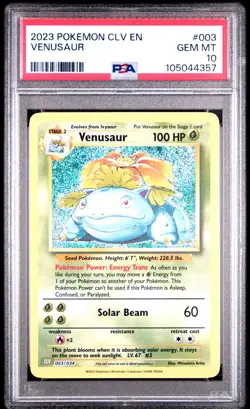 2023 POKEMON CLV-TRADING CARD GAME CLASSIC #003 VENUSAUR PSA 10 - Image 1